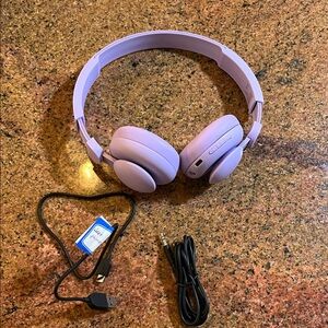 Purple Wireless Headphones with Accessories